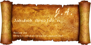 Jakubek Arszlán névjegykártya